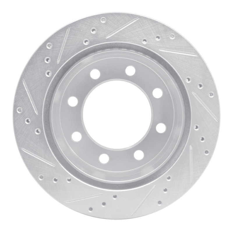 Dodge Ram 3500 Brake Rotor (1) - Rear Right - DFC - Drilled & Slotted - Silver - `00-`02