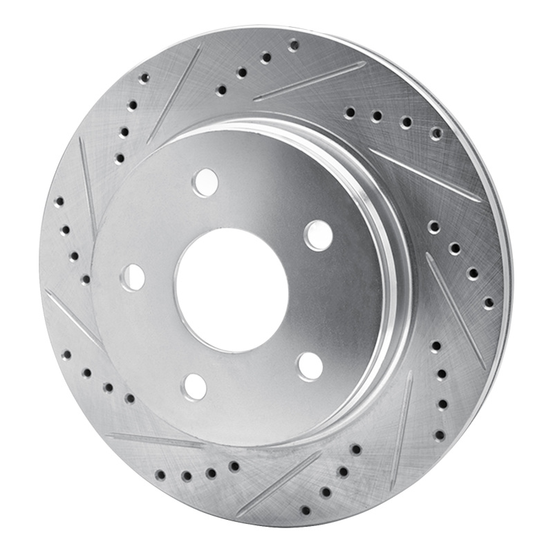 Chrysler Aspen Brake Rotor (1) - Front Left - DFC - Drilled & Slotted - Silver - `02-`24