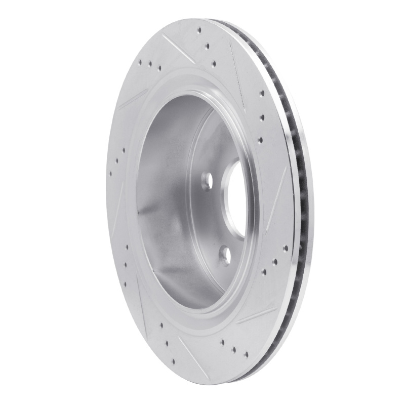 Chrysler Aspen Brake Rotor (1) - Rear Left - DFC - Drilled & Slotted - Silver - `02-`24