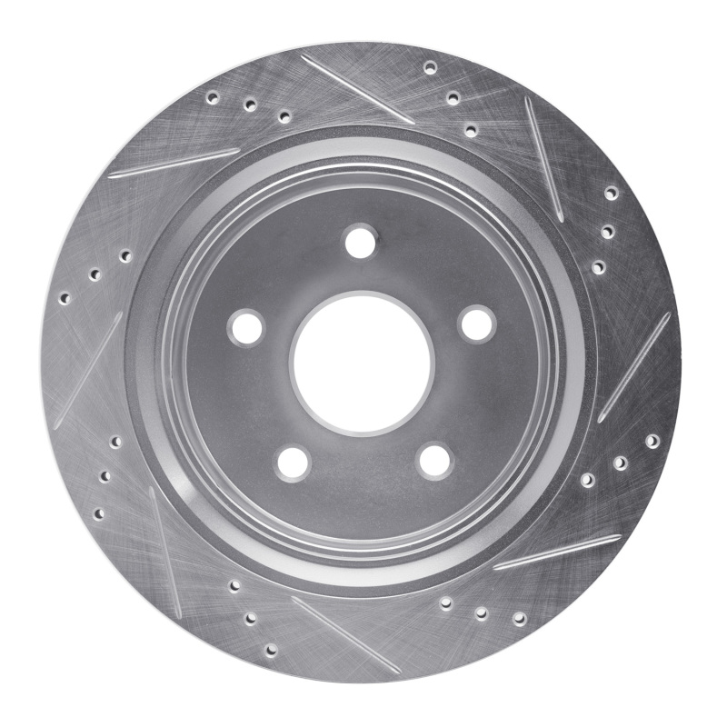 Chrysler Aspen Brake Rotor (1) - Rear Left - DFC - Drilled & Slotted - Silver - `02-`24