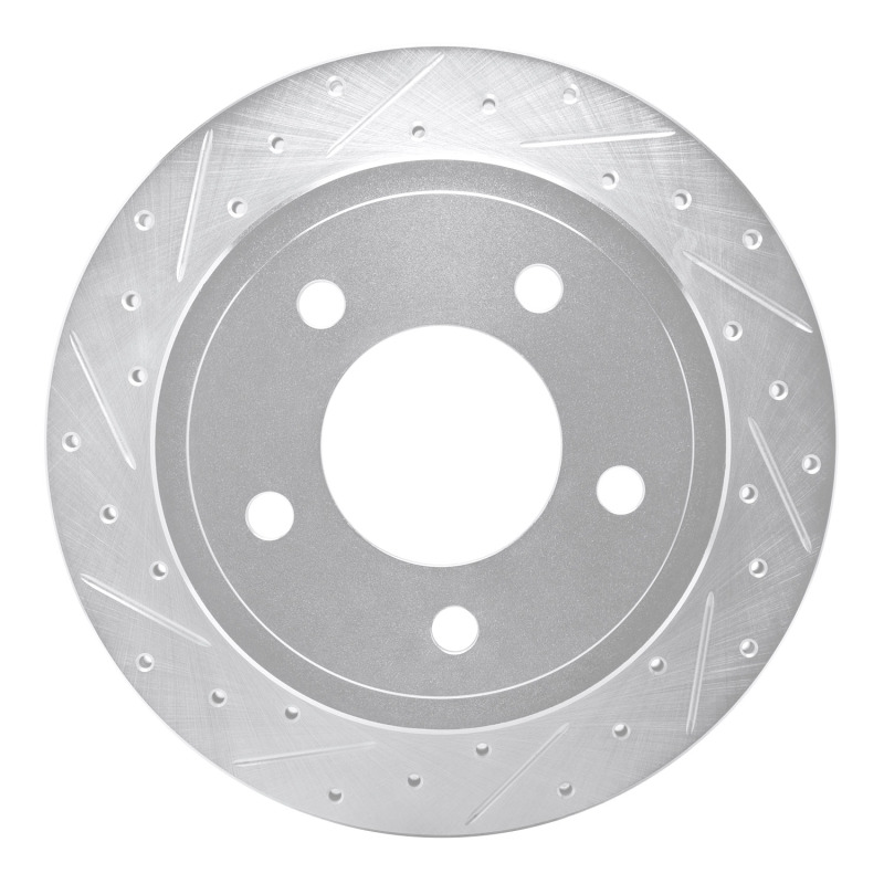 Dodge Ram 1500 Van Brake Rotor (1) - Rear Left - DFC - Drilled & Slotted - Silver - 2003