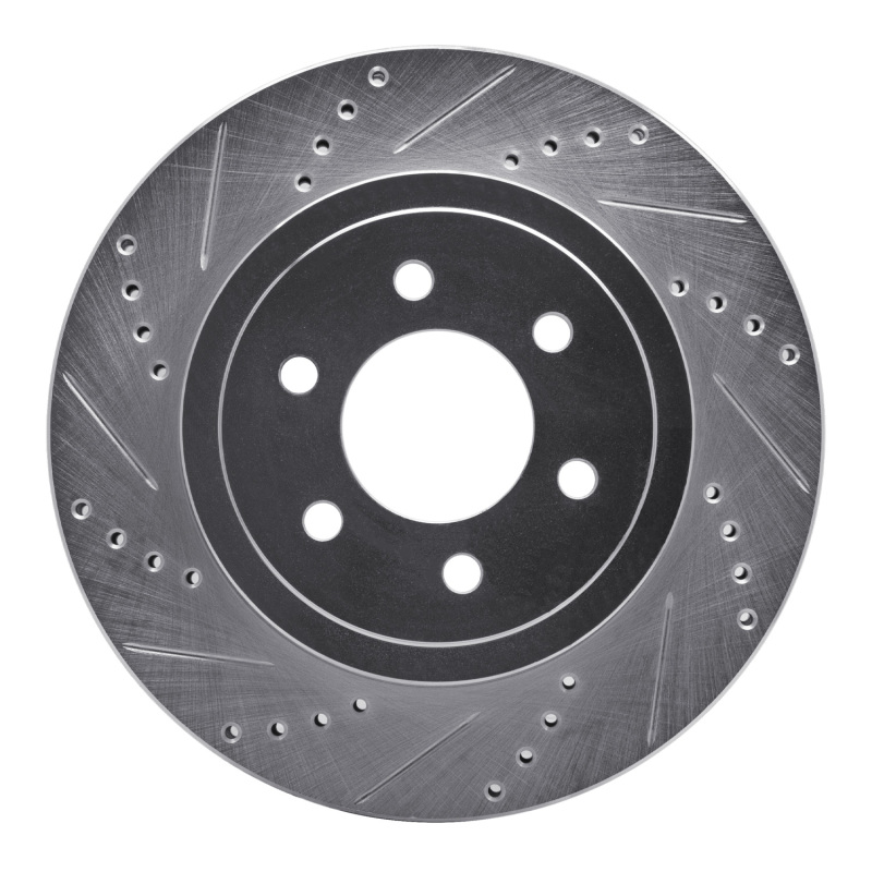 Dodge Dakota Brake Rotor (1) - Front Left - DFC - Drilled & Slotted - Silver - `03-`04