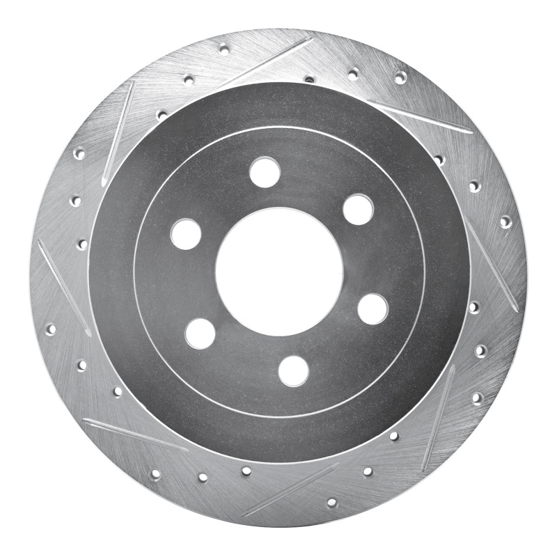Dodge Dakota Brake Rotor (1) - Rear Left - DFC - Drilled & Slotted - Silver - `03-`04
