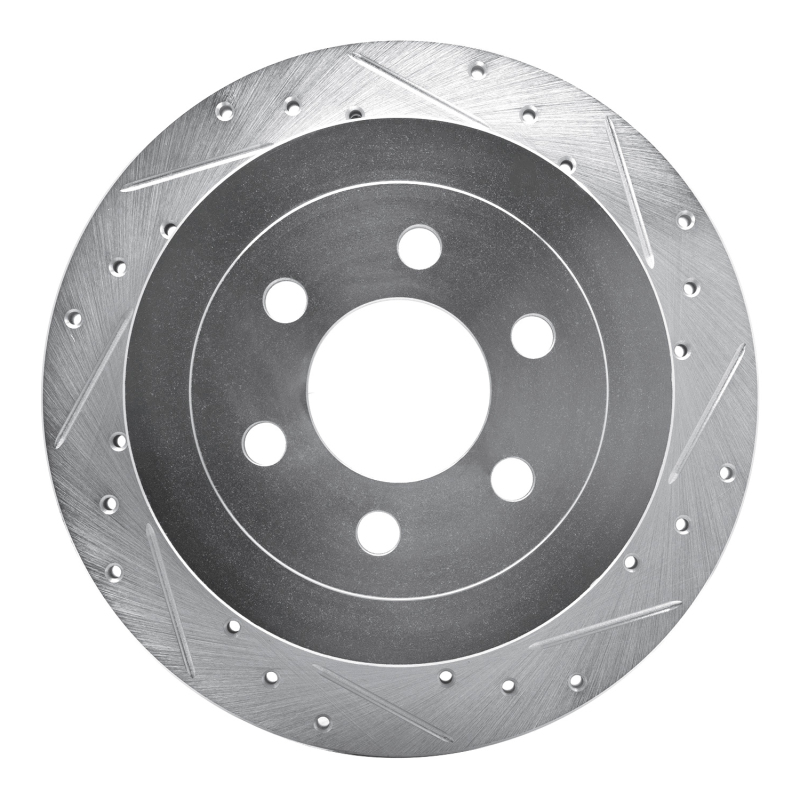 Dodge Dakota Brake Rotor (1) - Rear Right - DFC - Drilled & Slotted - Silver - `03-`04