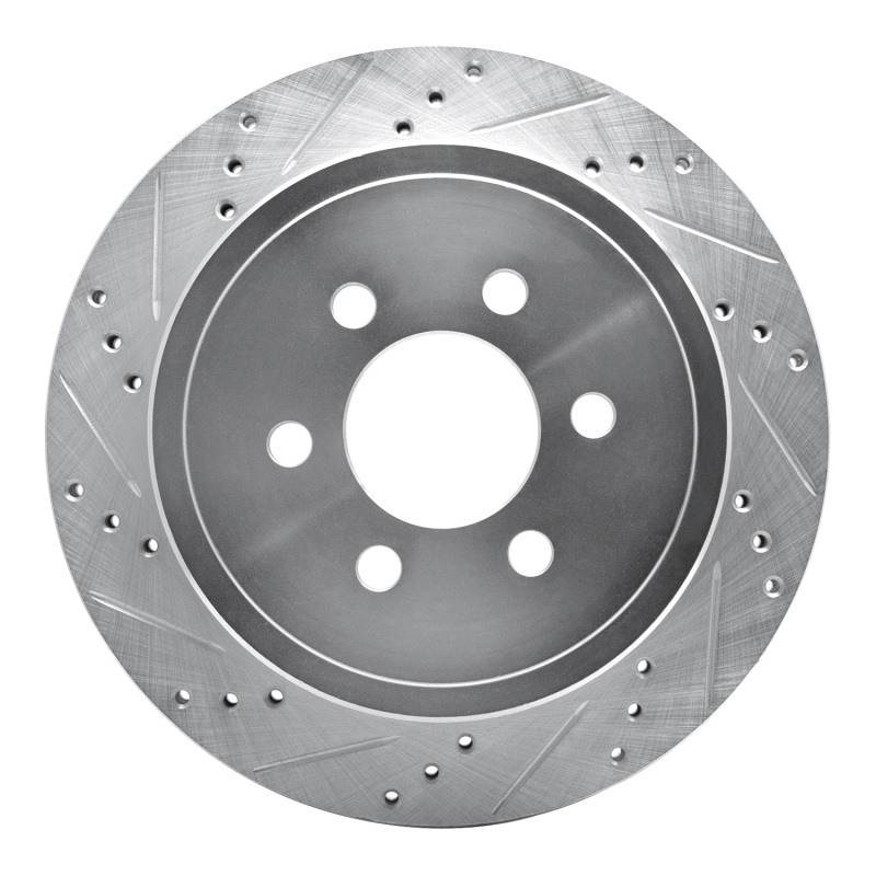 Dodge Durango Brake Rotor (1) - Rear Left - DFC - Drilled & Slotted - Silver - 2003