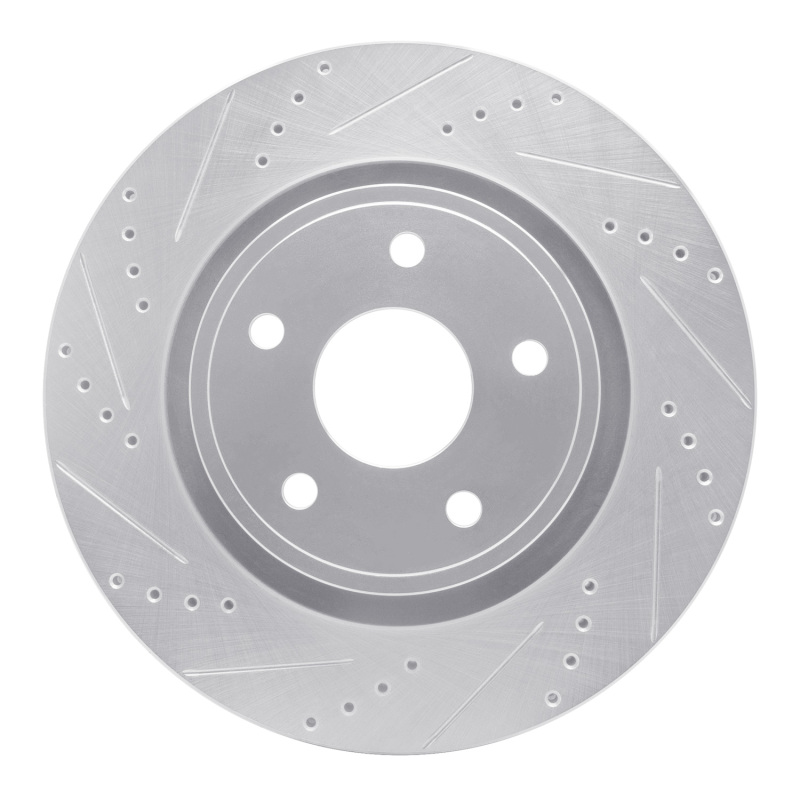 Dodge Ram 1500 Pickup Brake Rotor (1) - Front Left - DFC - Drilled & Slotted - Silver - `04-`06