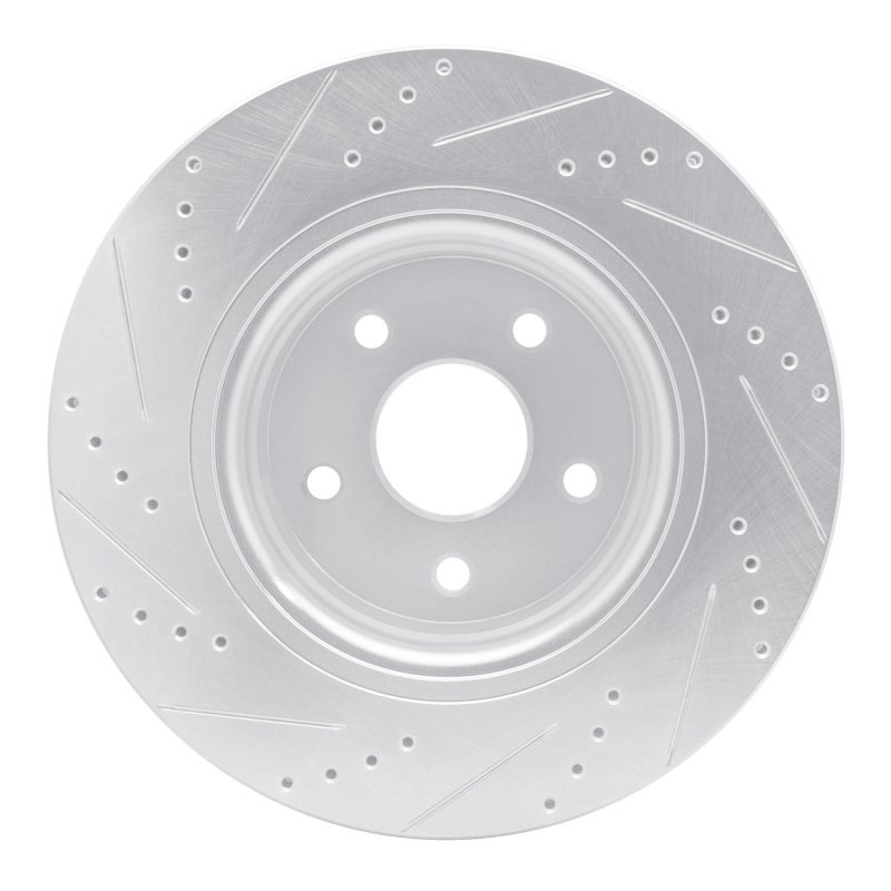 Dodge Ram 1500 Pickup Brake Rotor (1) - Front Right - DFC - Drilled & Slotted - Silver - `04-`06