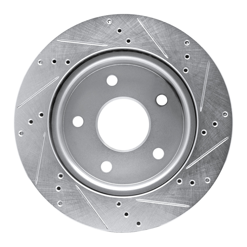 Dodge Dakota Brake Rotor (1) - Front Left - DFC - Drilled & Slotted - Silver - `05-`11