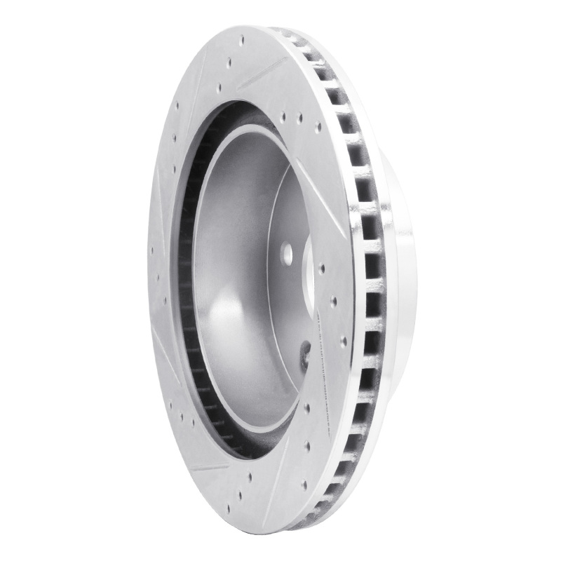 Dodge Ram 1500 Pickup Brake Rotor (1) - Rear Right - DFC - Drilled & Slotted - Silver - `04-`06