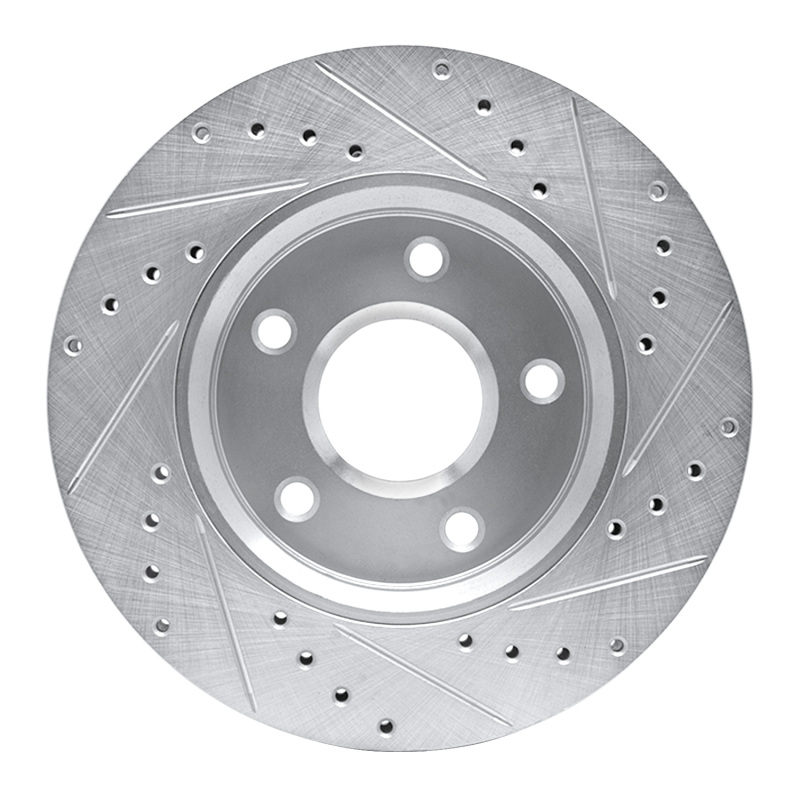 Chrysler Town & Country Brake Rotor (1) - Front Left - DFC - Drilled & Slotted - Silver - `08-`16