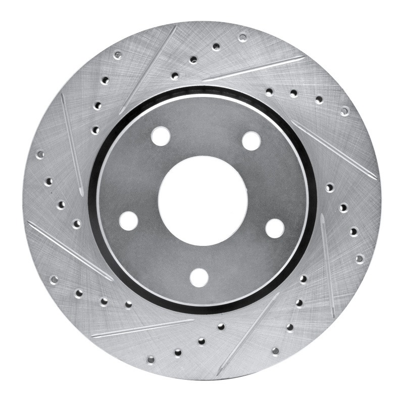 Chrysler Town & Country Brake Rotor (1) - Front Left - DFC - Drilled & Slotted - Silver - `08-`16