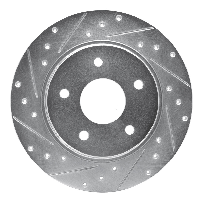 Chrysler Town & Country Brake Rotor (1) - Rear Left - DFC - Drilled & Slotted - Silver - `08-`16