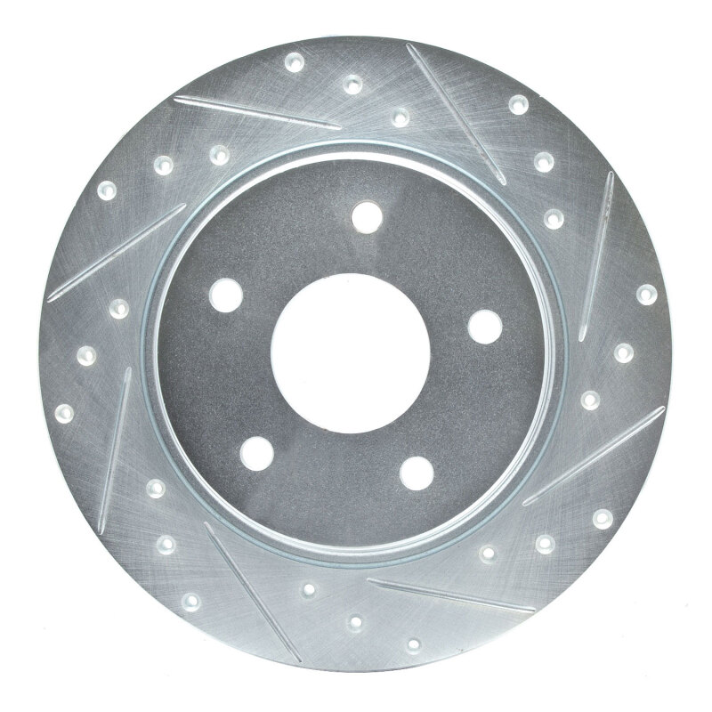 Chrysler Town & Country Brake Rotor (1) - Rear Right - DFC - Drilled & Slotted - Silver - `08-`16
