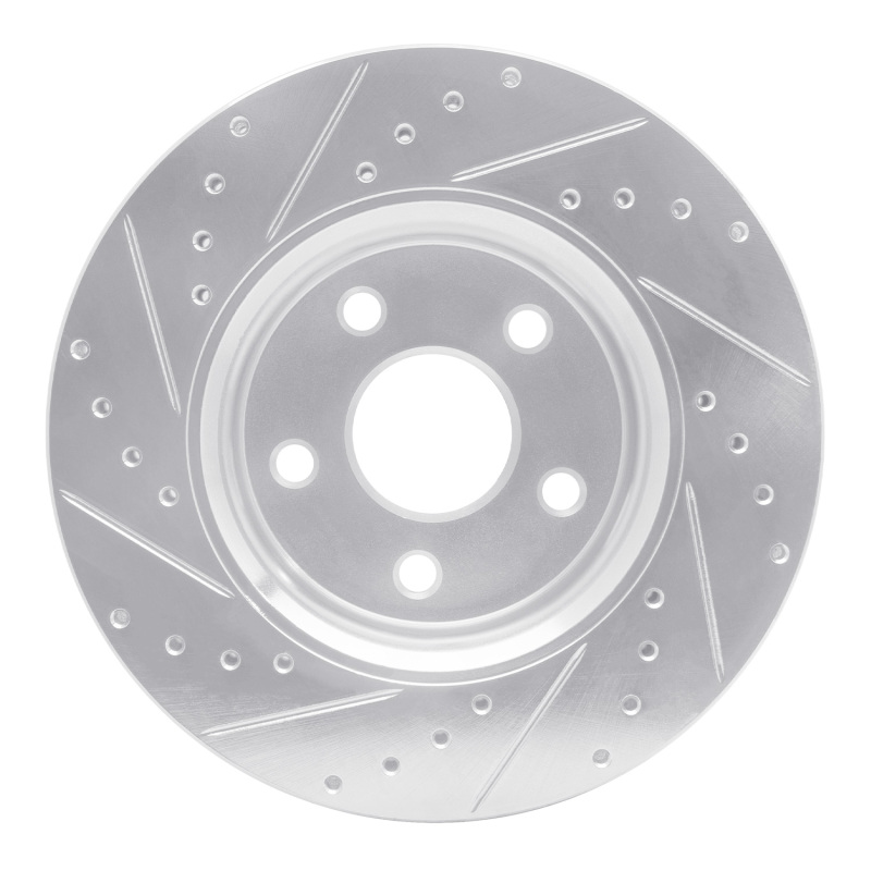 Dodge Durango Brake Rotor (1) - Front Right - DFC - Drilled & Slotted - Silver - `11-`22