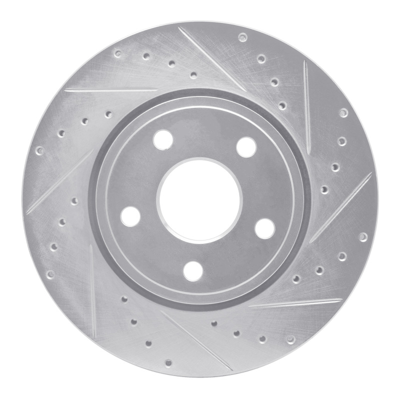 Dodge Durango Brake Rotor (1) - Front Right - DFC - Drilled & Slotted - Silver - `11-`22