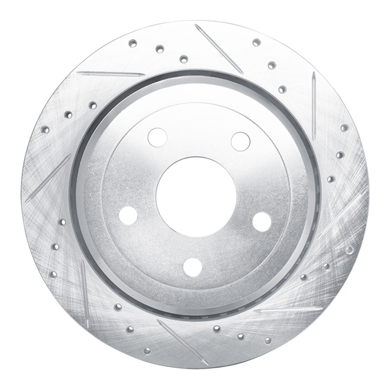 Dodge Durango Brake Rotor (1) - Rear Right - DFC - Drilled & Slotted - Silver - `11-`25