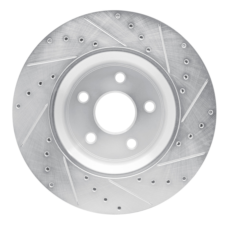 Dodge Durango Brake Rotor (1) - Front Left - DFC - Drilled & Slotted - Silver - `11-`25