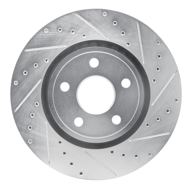 Dodge Durango Brake Rotor (1) - Front Right - DFC - Drilled & Slotted - Silver - `11-`25