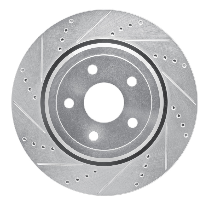 Dodge Durango Brake Rotor (1) - Rear Left - DFC - Drilled & Slotted - Silver - `12-`25