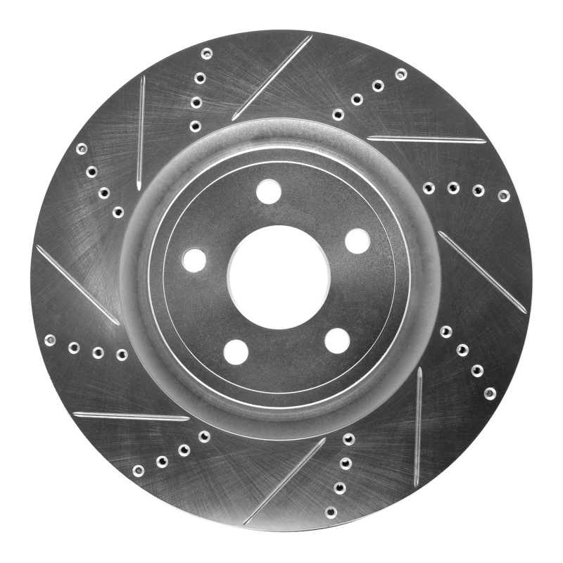 Dodge Durango Brake Rotor (1) - Front Left - DFC - Drilled & Slotted - Silver - `12-`25