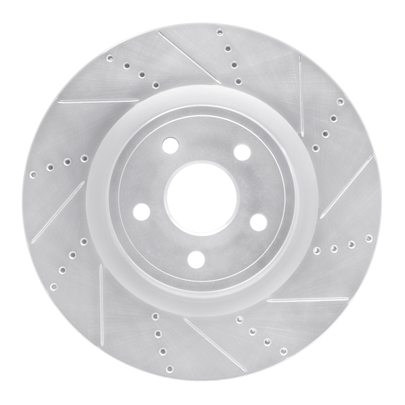 Dodge Durango Brake Rotor (1) - Front Right - DFC - Drilled & Slotted - Silver - `12-`25