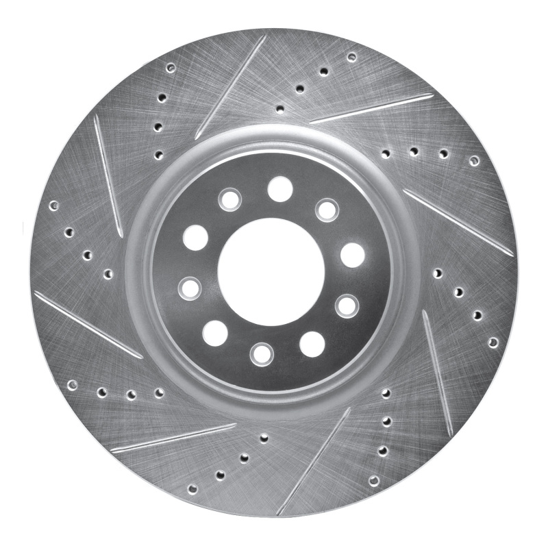 Alfa Romeo TONALE Brake Rotor (1) - Front Left - DFC - Drilled & Slotted - Silver - `14-`25