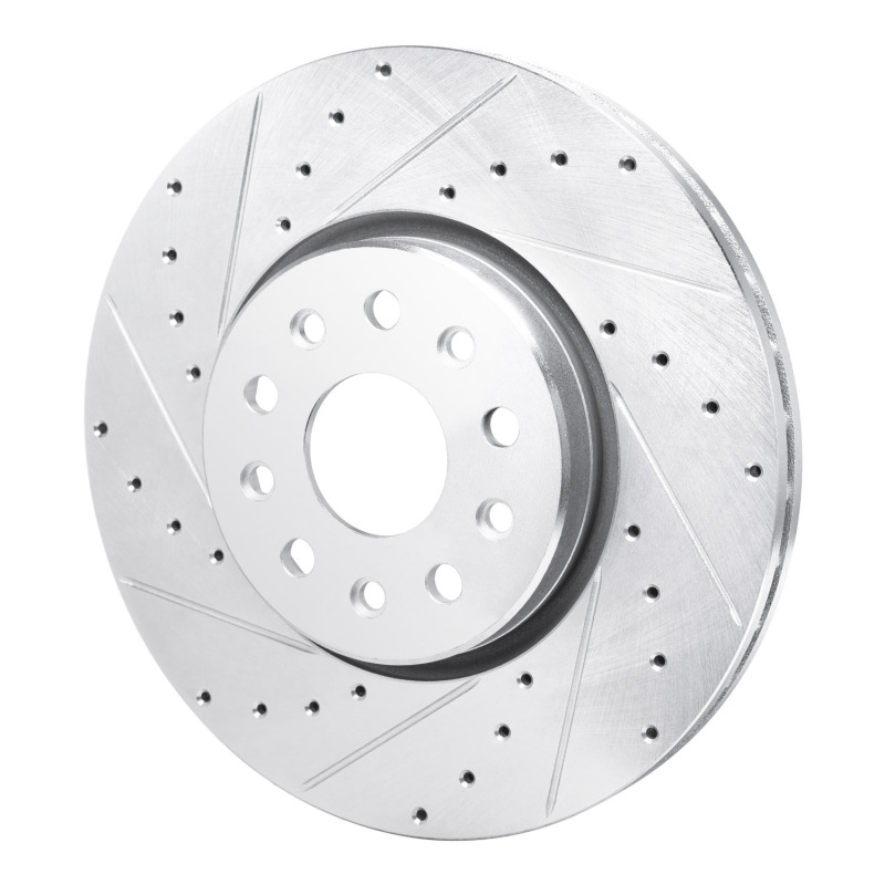 Dodge Charger Daytona Brake Rotor (1) - Front Left - DFC - Drilled & Slotted - Silver - `21-`25