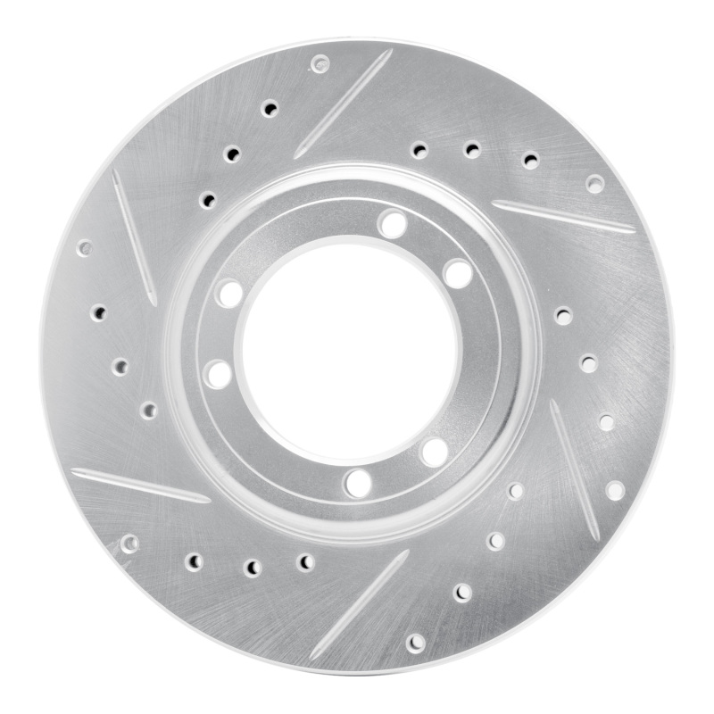 Hummer H1 Brake Rotor (1) - Rear Left/Front Left - DFC - Drilled & Slotted - Silver - `92-`04