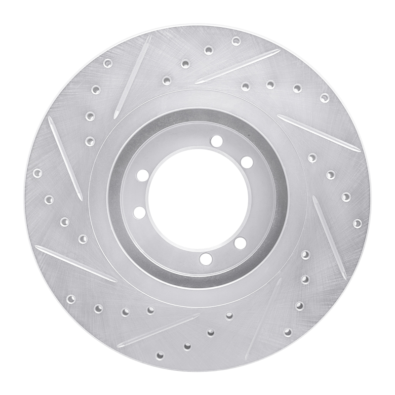 Hummer H1 Brake Rotor (1) - Rear Right/Front Right - DFC - Drilled & Slotted - Silver - `96-`06