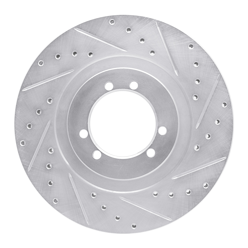 Hummer H1 Brake Rotor (1) - Rear Right/Front Right - DFC - Drilled & Slotted - Silver - `96-`06