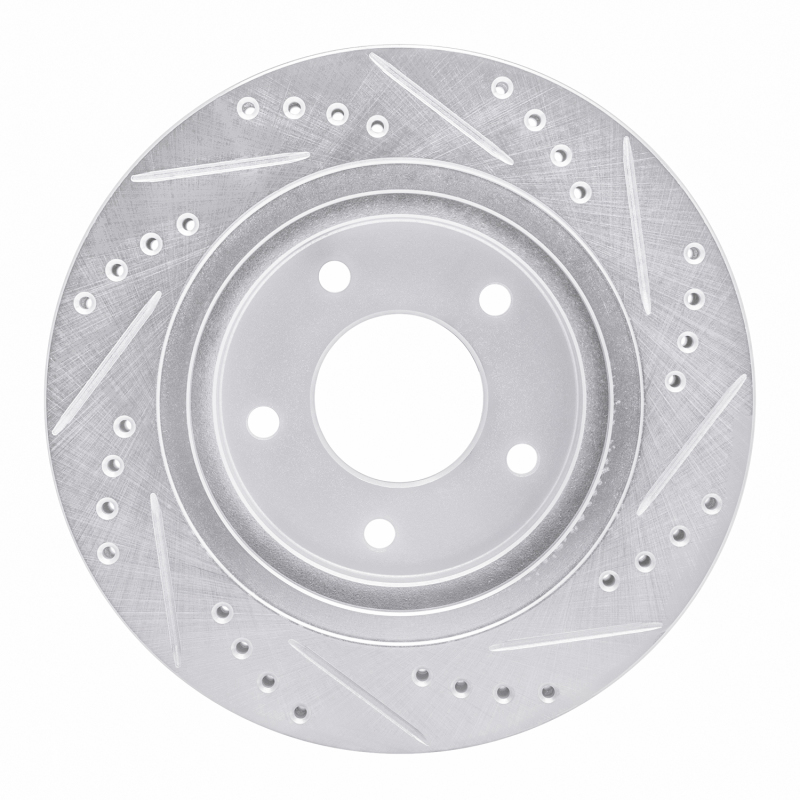 Buick Regal Brake Rotor (1) - Front Left - DFC - Drilled & Slotted - Silver - `94-`01
