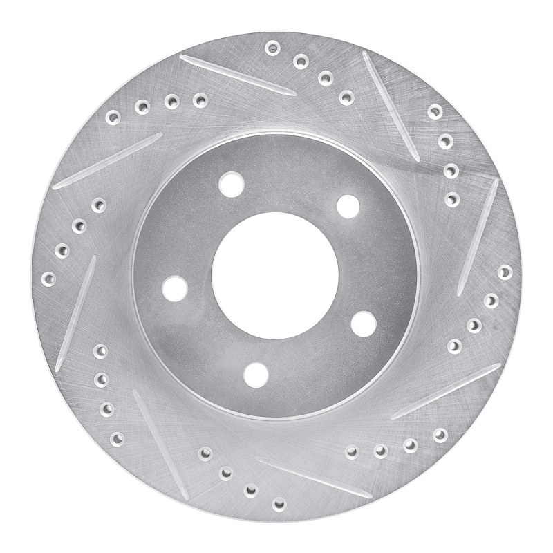Buick Regal Brake Rotor (1) - Front Right - DFC - Drilled & Slotted - Silver - `94-`01