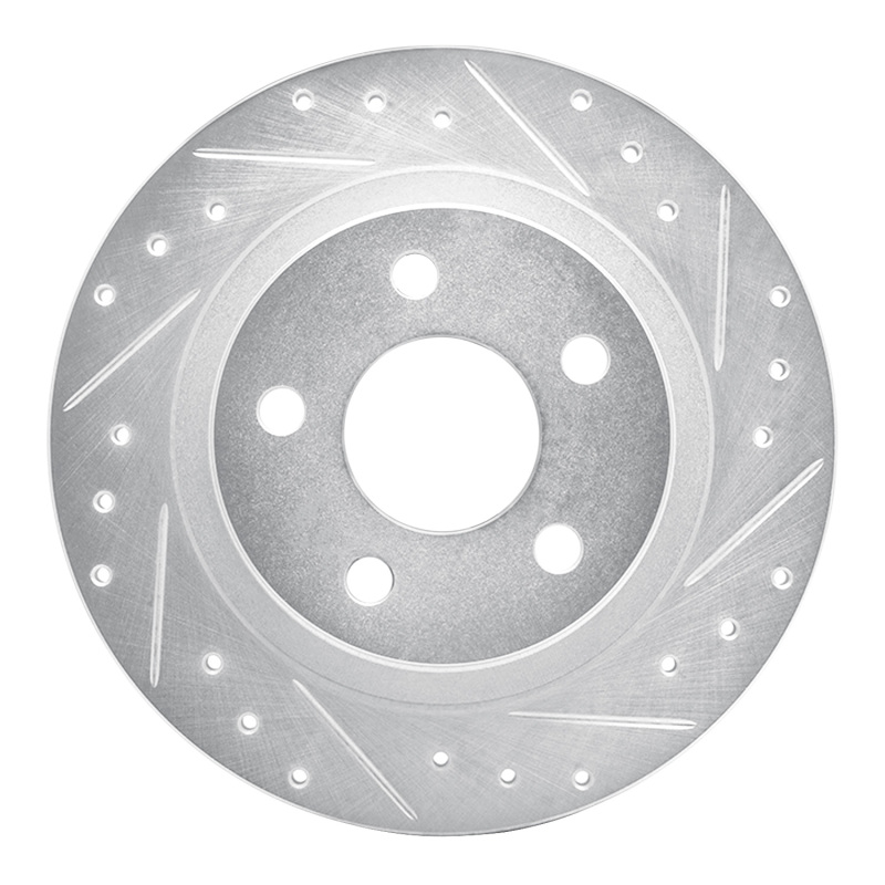 Buick Park Avenue Brake Rotor (1) - Rear Right - DFC - Drilled & Slotted - Silver - `98-`05