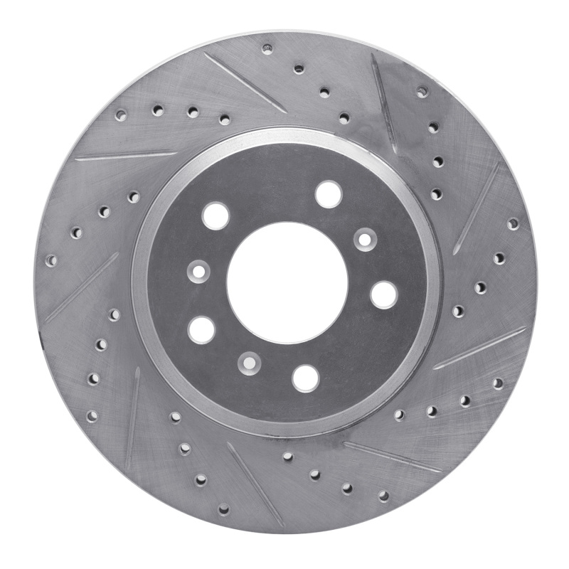 Buick Lucerne Brake Rotor (1) - Front Right - DFC - Drilled & Slotted - Silver - `06-`16