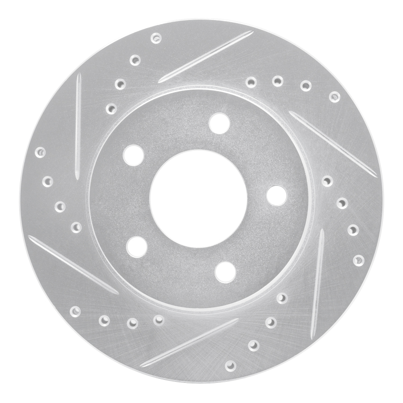 Buick Rendezvous Brake Rotor (1) - Front Left - DFC - Drilled & Slotted - Silver - `01-`07