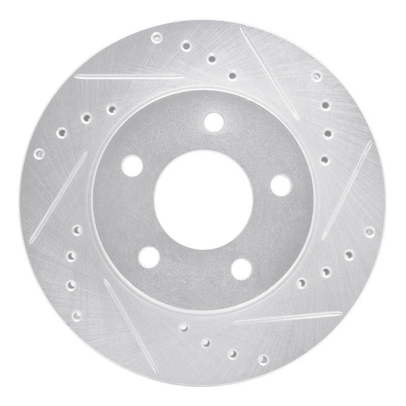 Buick Rendezvous Brake Rotor (1) - Front Right - DFC - Drilled & Slotted - Silver - `01-`07