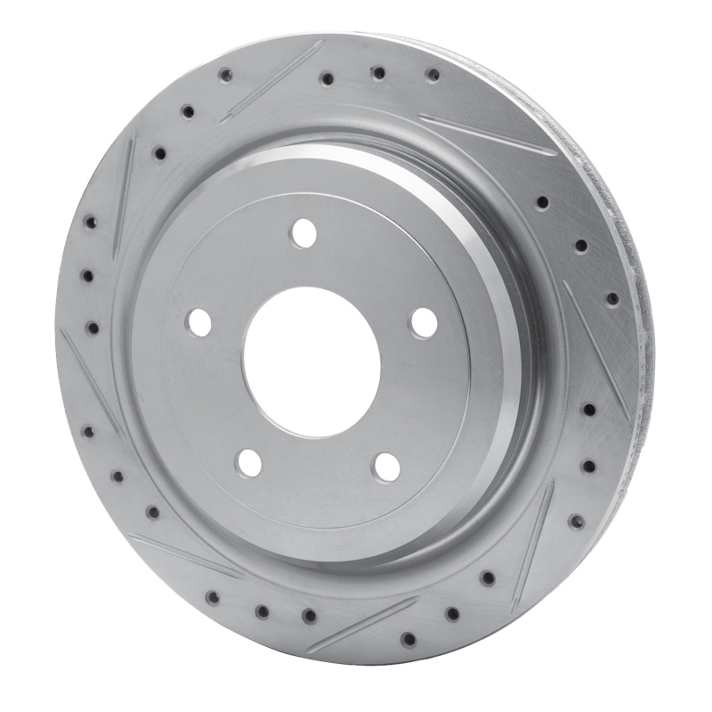 Cadillac XLR Brake Rotor (1) - Rear Left - DFC - Drilled & Slotted - Silver - `97-`13
