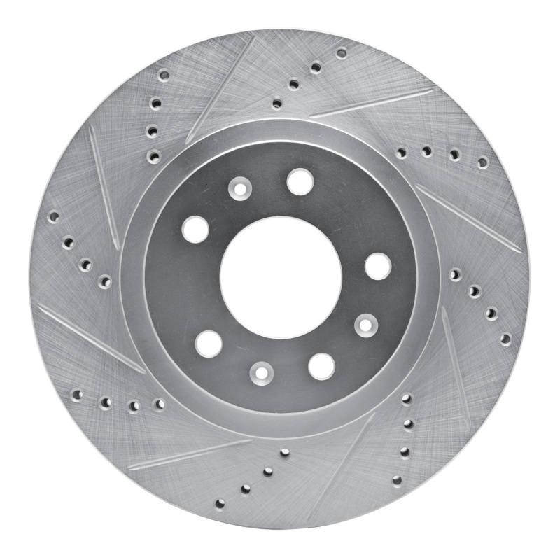 Cadillac CTS Brake Rotor (1) - Front Left - DFC - Drilled & Slotted - Silver - `03-`07