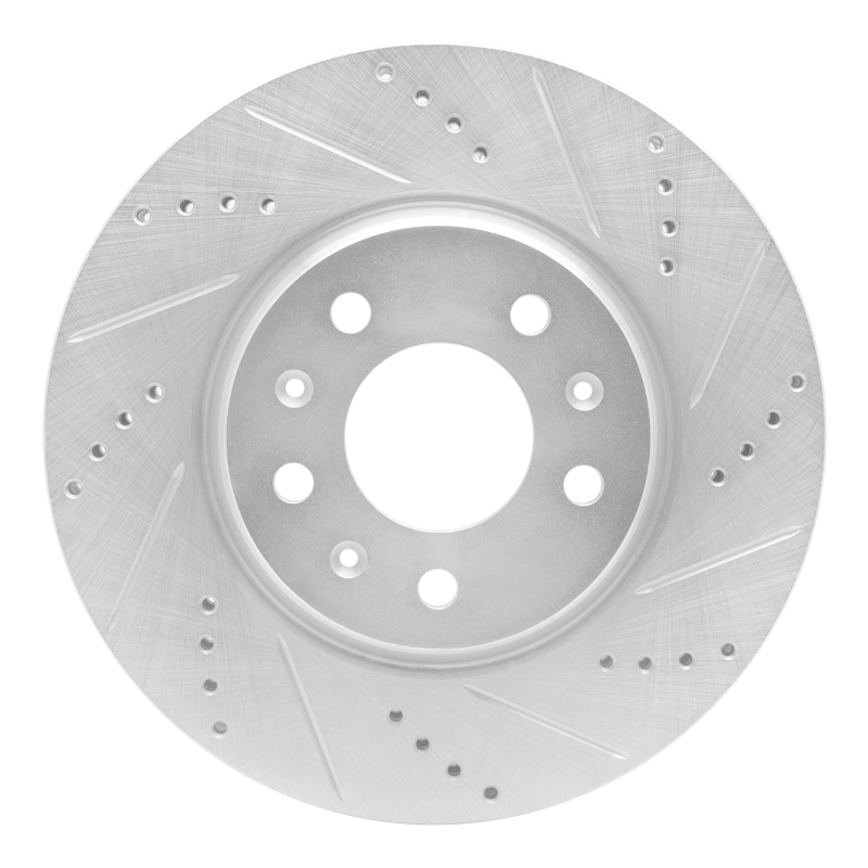 Cadillac CTS Brake Rotor (1) - Front Right - DFC - Drilled & Slotted - Silver - `03-`08