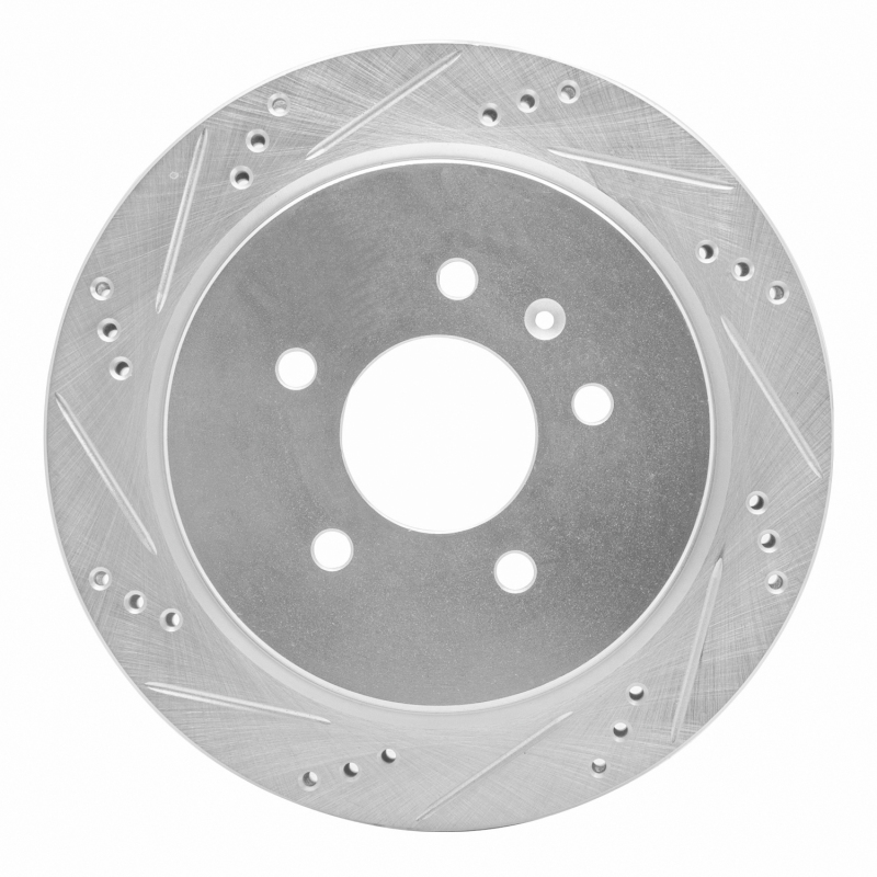 Cadillac CTS Brake Rotor (1) - Rear Left - DFC - Drilled & Slotted - Silver - `03-`11