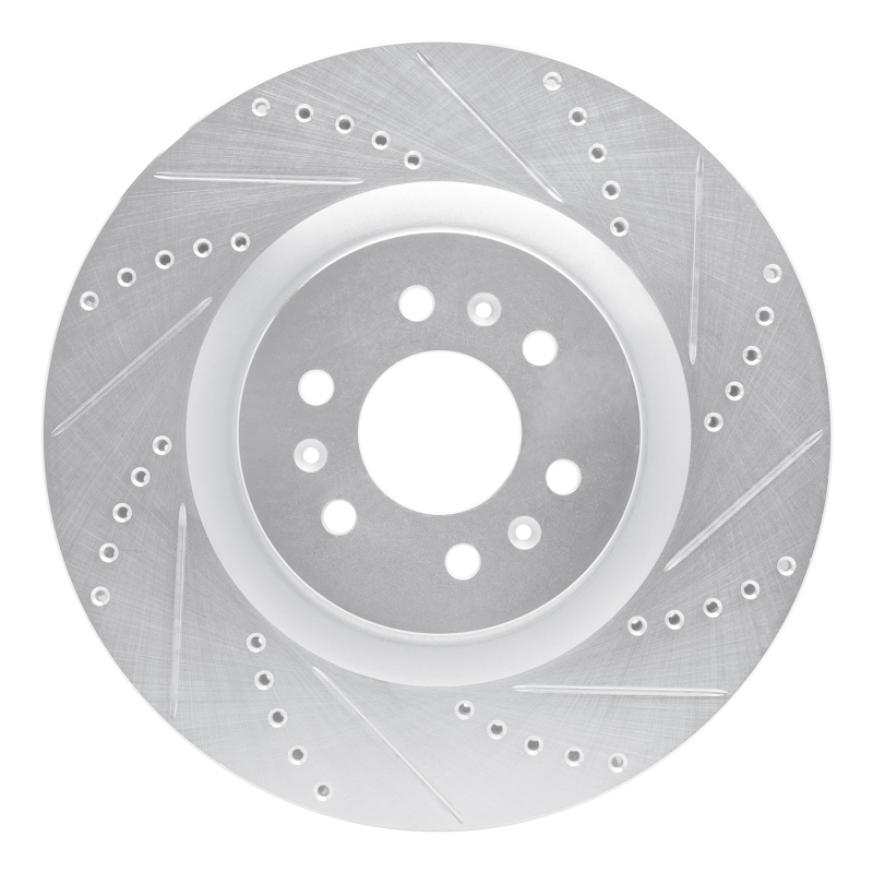 Cadillac CTS Brake Rotor (1) - Front Right - DFC - Drilled & Slotted - Silver - `04-`11