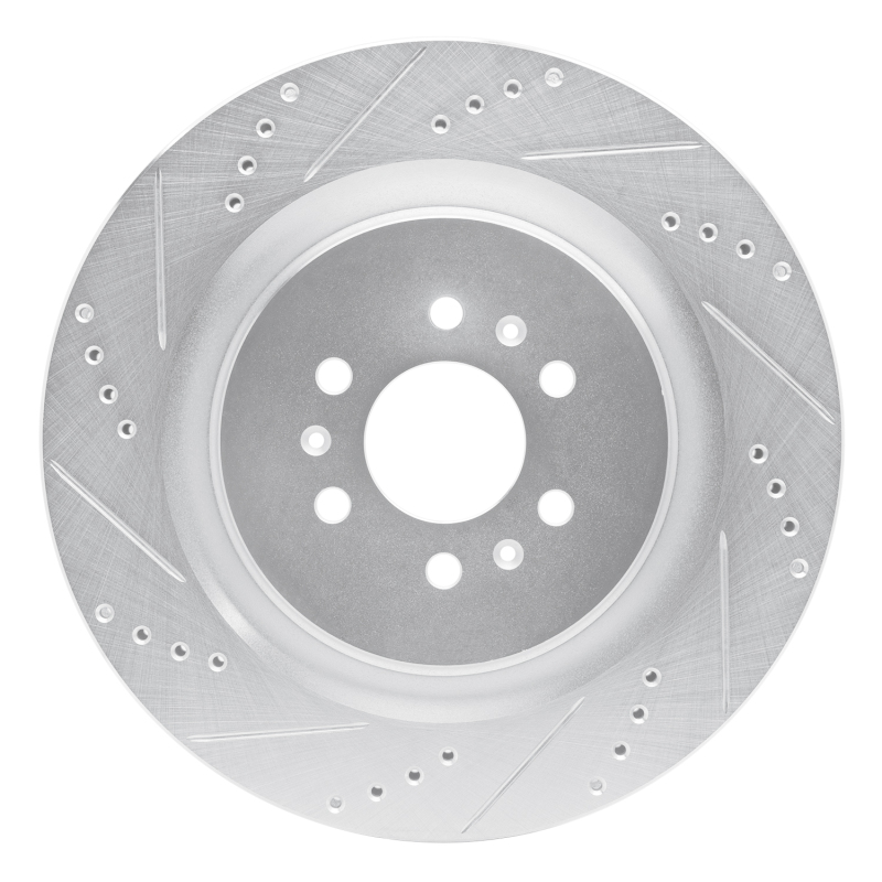 Cadillac STS Brake Rotor (1) - Rear Left - DFC - Drilled & Slotted - Silver - `04-`11