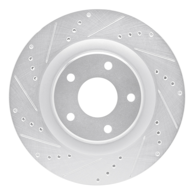 Cadillac XLR Brake Rotor (1) - Front Left - DFC - Drilled & Slotted - Silver - `05-`13