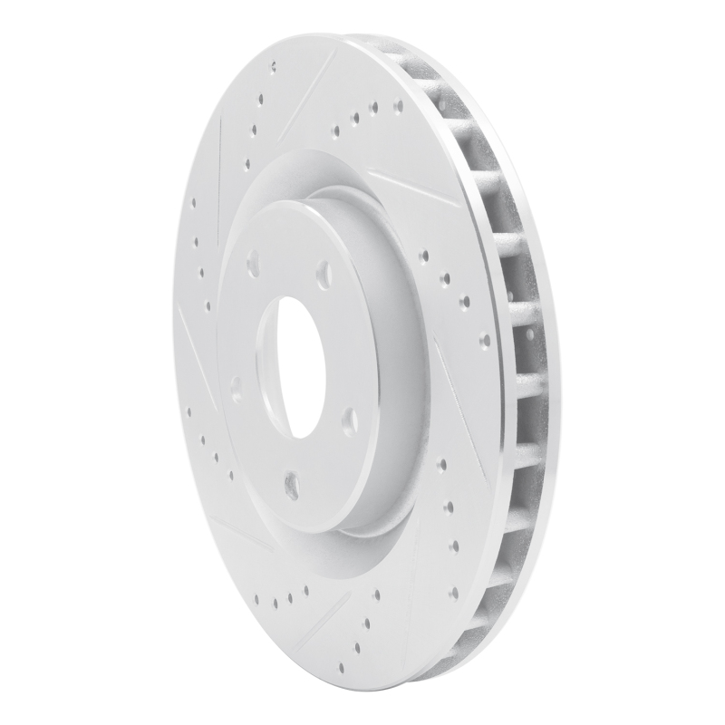 Cadillac XLR Brake Rotor (1) - Front Left - DFC - Drilled & Slotted - Silver - `05-`13