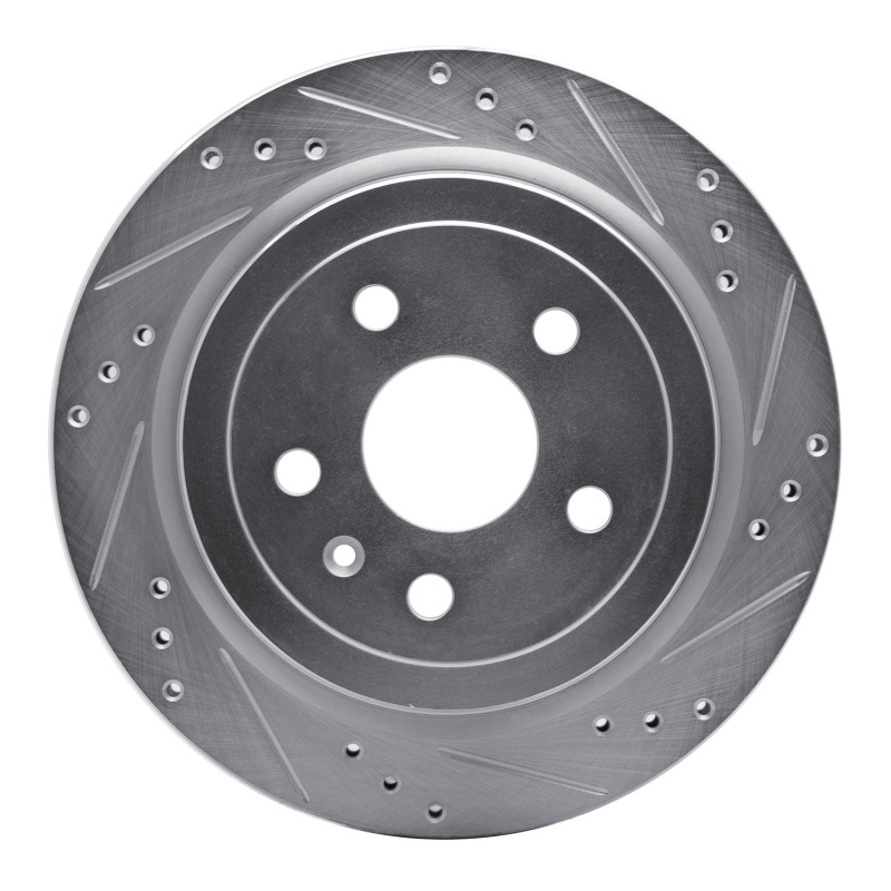 Cadillac CTS Brake Rotor (1) - Rear Right - DFC - Drilled & Slotted - Silver - `08-`19