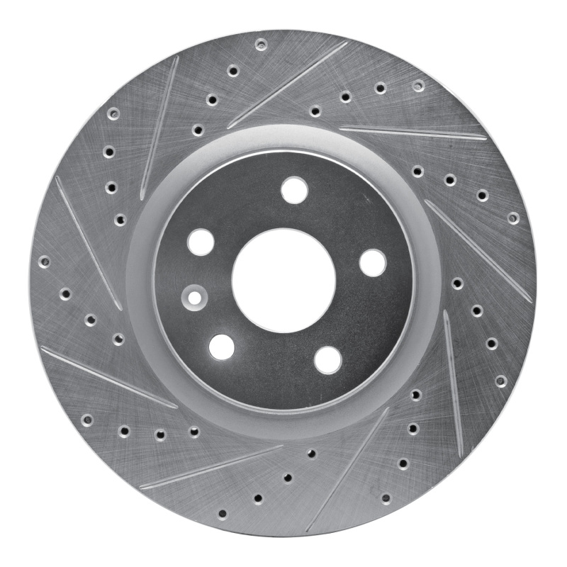 Cadillac CTS Brake Rotor (1) - Front Left - DFC - Drilled & Slotted - Silver - `08-`17