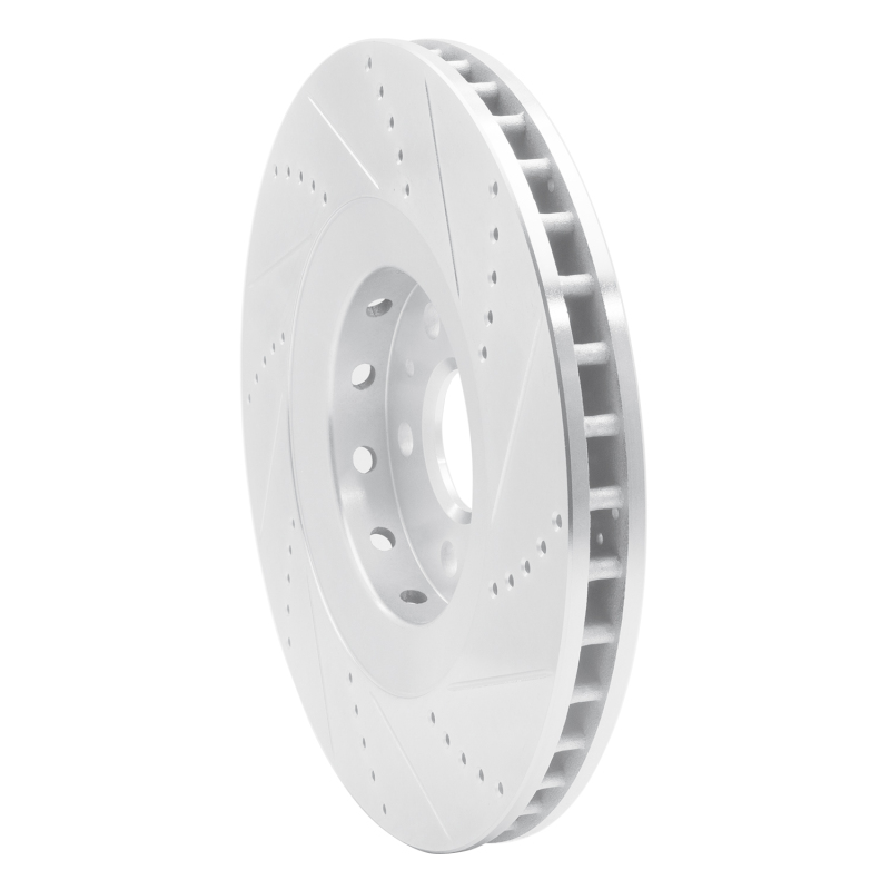 Cadillac CTS Brake Rotor (1) - Front Left - DFC - Drilled & Slotted - Silver - `09-`15