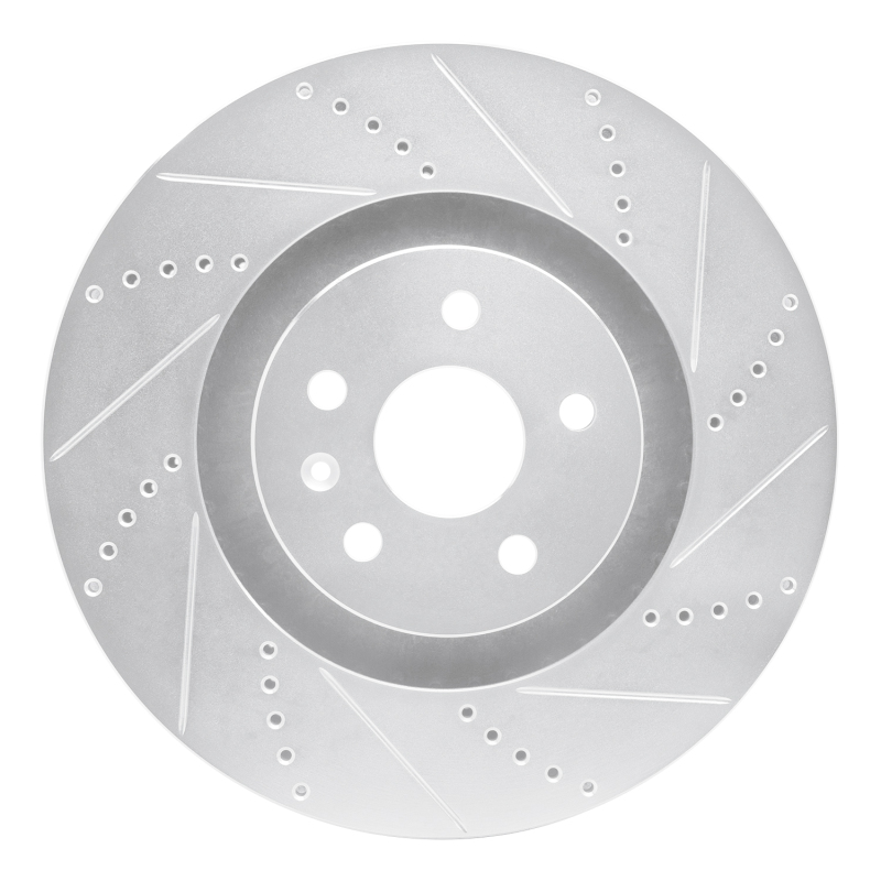 Cadillac CTS Brake Rotor (1) - Front Right - DFC - Drilled & Slotted - Silver - `09-`15