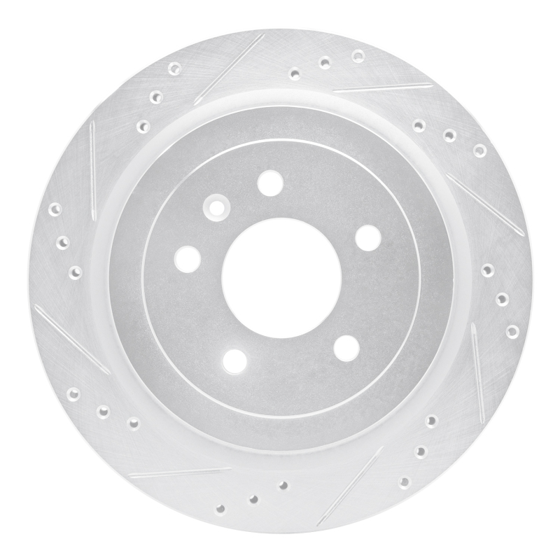 Cadillac ATS Brake Rotor (1) - Rear Left - DFC - Drilled & Slotted - Silver - `13-`19
