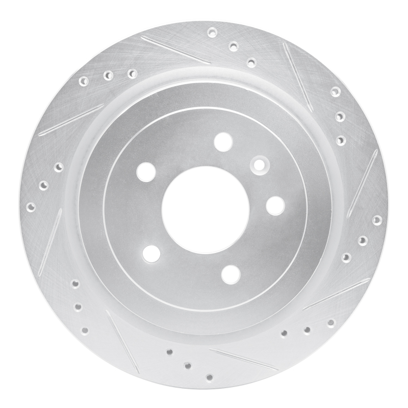 Cadillac ATS Brake Rotor (1) - Rear Right - DFC - Drilled & Slotted - Silver - `13-`19